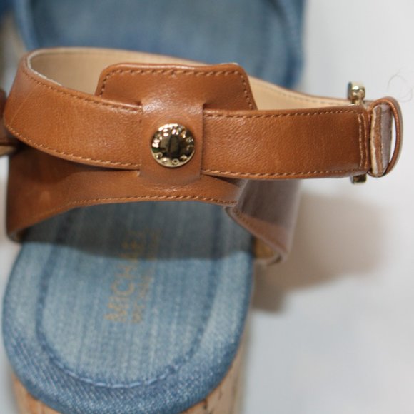 Michael by Michael Kors Maxwell Mid-Wedge Sandals Shoes in Light Denim size US 9 - Picture 6 of 7